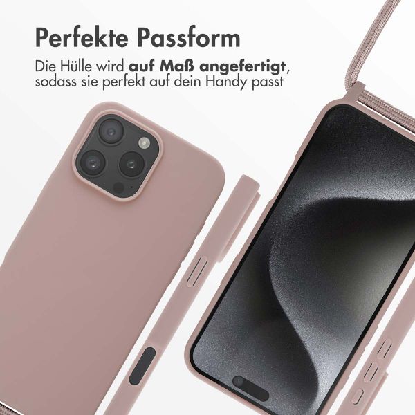 imoshion Silikonhülle mit Band für das iPhone 16 Pro Max - Sand Pink