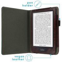 imoshion Vegan Leather Klapphülle Kobo Clara 2E / Tolino Shine 4 - Dunkelbraun