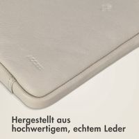 Accezz Leather Laptop Hülle mit Reißverschluss 13-14 Zoll - Laptop Sleeve - Beige