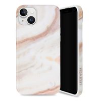 Selencia Aurora Fashion Back Case für das iPhone 15 Plus - Strapazierfähige Hülle - 100% recycelt - Weißer Marmor