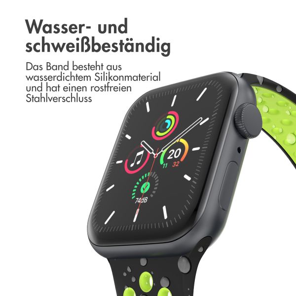 imoshion Sportarmband⁺ für das Apple Watch Series 1 bis 11 / SE / Ultra (44/45/46/49 mm) - Größe M/L - Black Volt