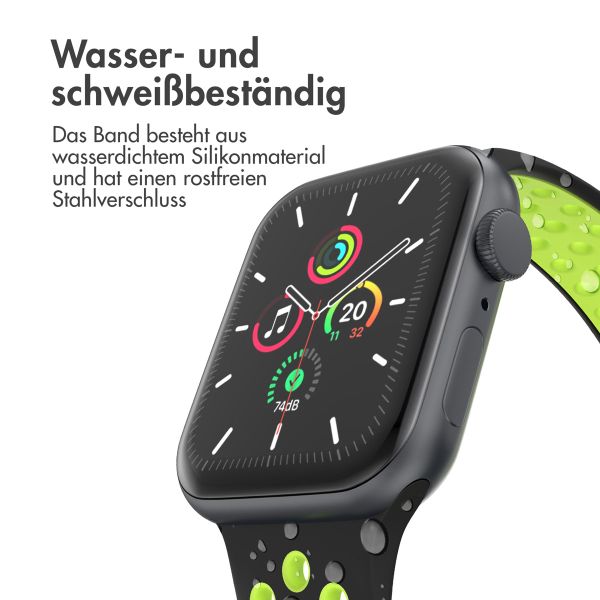 imoshion Sportarmband⁺ für die Apple Watch Series 1 bis 10 / SE / Ultra (2) (44/45/46/49 mm) - Größe M/L - Black Volt