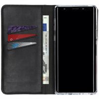 Selencia Echtleder Klapphülle für das Samsung Galaxy Note 9 - Schwarz