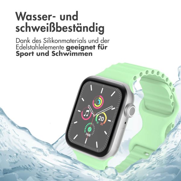 imoshion Athletisches Silikonarmband für die Apple Watch Series 1 bis 9 / SE (38/40/41 mm) | Series 10 (42 mm) - Mintgrün