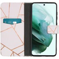 imoshion Design TPU Klapphülle Samsung Galaxy S21 FE - White Graphic