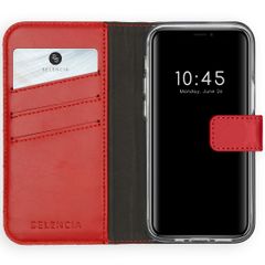 Selencia Echtleder Klapphülle Apple iPhone 12 Mini - Rot