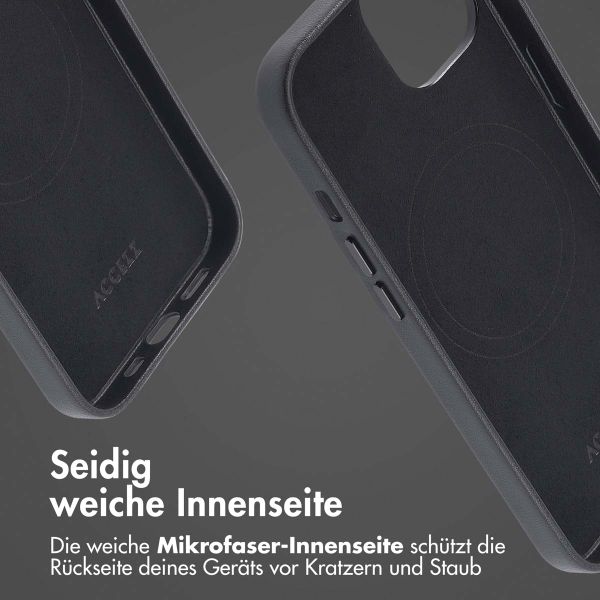 Accezz MagSafe Leather Backcover für das Apple iPhone 14 - Onyx Black