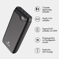 imoshion Powerbank - 27.000 mAh - Schnelles Aufladen und Power Delivery - 30W - Schwarz