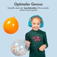 imoshion Kids LED Light Bluetooth-Kopfhörer - Kinderkopfhörer mit Dezibelbegrenzer - Kabelloser Kopfhörer + AUX-Kabel - Hellblau