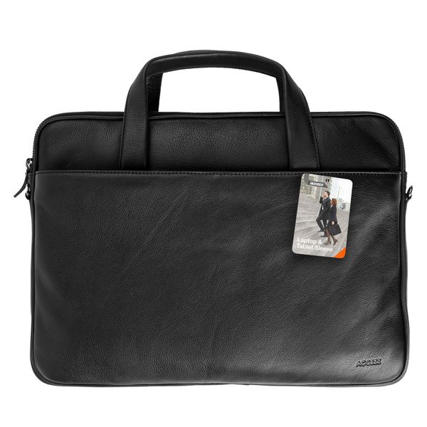 Accezz Leather Laptoptasche 16 Zoll - Schwarz