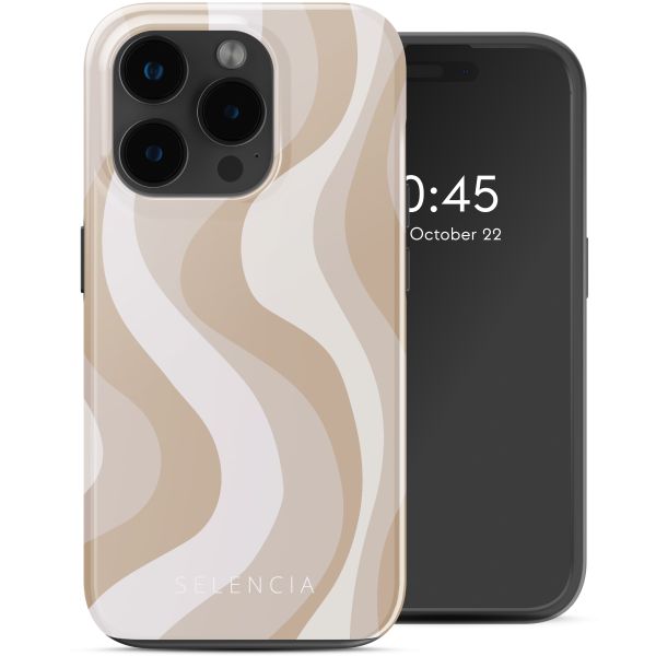 Selencia Vivid Tough Back Cover mit MagSafe für das iPhone 15 Pro Max - Desert Waves Beige