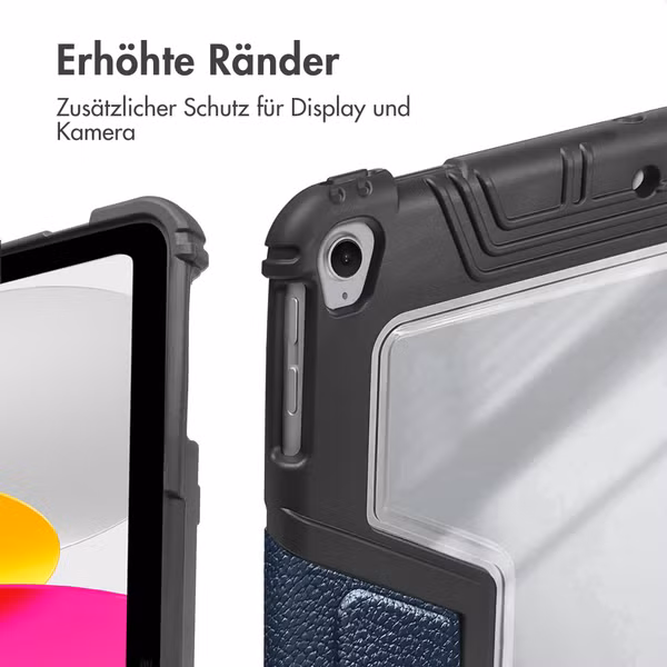 Accezz Rugged Trifold Klapphülle Apple iPad 11 (2025) 11 Zoll A16 / iPad 10 (2022) 10.9 Zoll - Dunkelblau