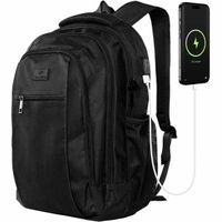 imoshion ﻿Laptop-Rucksack mit USB-Anschluss - Geeignet für Laptops bis 15.6 Zoll - Laptop-Rucksack für Herren - Schwarz