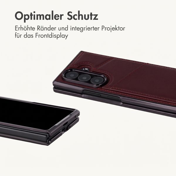 imoshion Kunstleder MagSafe Backcover mit Kartenfach Samsung Galaxy Z Fold 8 Ultra - Wine Red