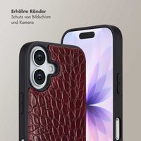 Selencia Nova Croco HandyHülle mit Kordel und Kartenhalter Apple iPhone 17 - Burgundy