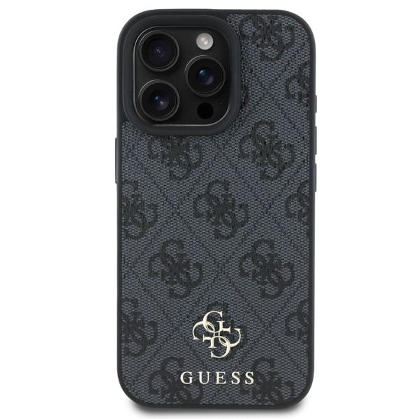 Guess 4G Metal Logo Back Cover MagSafe Apple iPhone 16 Pro Max - Schwarz