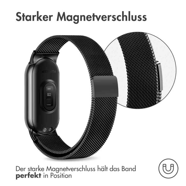 imoshion Mailändische Magnetarmband für das Xiaomi Smart Band 8 / 9 - Schwarz