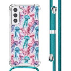 imoshion Design Hülle mit Band Samsung Galaxy S21 FE - Jellyfish Watercolor