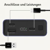 imoshion Ultra Series Aluminium Powerbank 20.000 mAh - Schnellladen bis 33W - Cobalt Blue