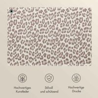 Selencia Sabi Klapphülle mit Leopardenmuster Samsung Galaxy Tab A9 Plus - Soft Ivory