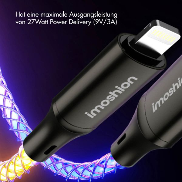 imoshion Leughtendes Schnellladekabel RGB - USB-C zu Lightning Kabel - 2 Meter