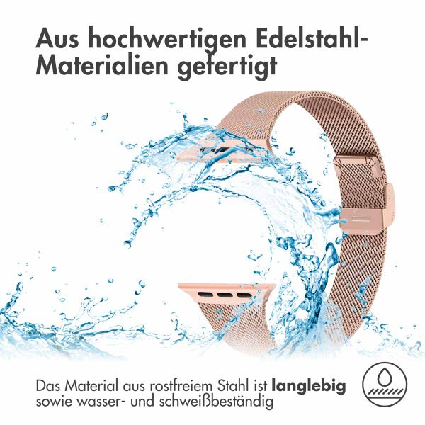 imoshion Milanaise Faltarmband für Apple Watch Series 1 t/m 9 / SE (38/40/41 mm) | Series 10 / 11 (42 mm) - Rosé gold
