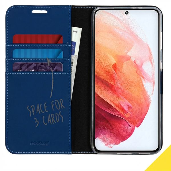 Accezz Wallet TPU Klapphülle Samsung Galaxy S21 - Dunkelblau