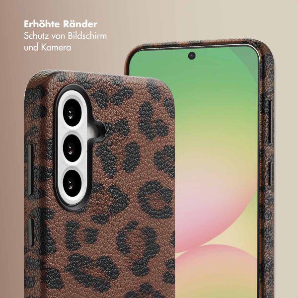 Selencia Sabi Backcover Leopardenmuster mit MagSafe Samsung Galaxy A56 - Mocha Brown