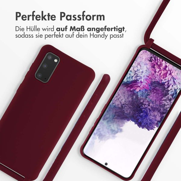 imoshion SilikonHülle mit Band Samsung Galaxy S20 - Dunkelrot
