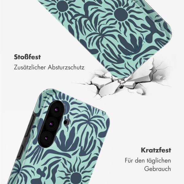 Selencia Vivid Tough Back Cover für das Samsung Galaxy A36 / A56 - Tropical Vibes Light Blue