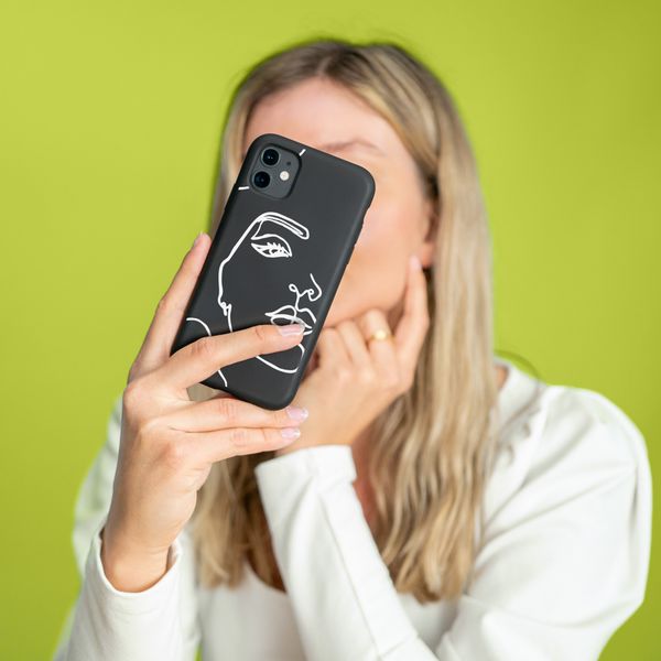 imoshion Design Hülle Samsung Galaxy S9 - Abstraktes Gesicht - Weiß