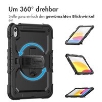 Accezz Robustes Back Cover mit Schultergurt Apple iPad 11 (2025) 11 Zoll A16 / iPad 10 (2022) 10.9 Zoll - Schwarz