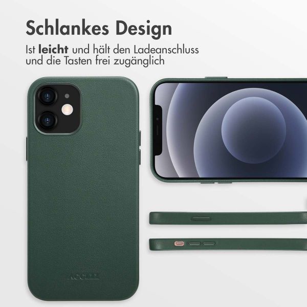 Accezz MagSafe Leather Backcover für das iPhone 12 (Pro) - Cedar Green