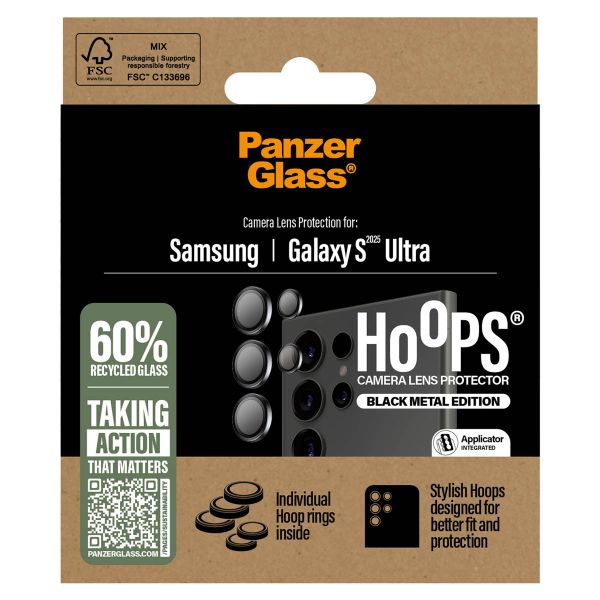 PanzerGlass Kameraprotektor Hoop Optic Rings für das Samsung Galaxy S25 Ultra - Schwarz