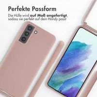 imoshion Silikonhülle mit Band für das Samsung Galaxy S21 FE - Sand Pink