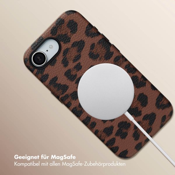 Selencia Sabi Backcover Leopardenmuster mit MagSafe Apple iPhone 16e - Mocha Brown
