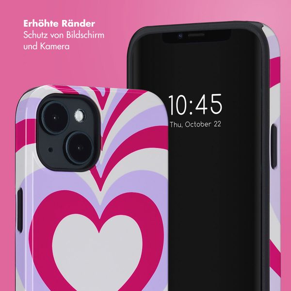 Selencia Vivid Rückabdeckung mit MagSafe Apple iPhone 14 - Double Hearts Rubine Red Lilac