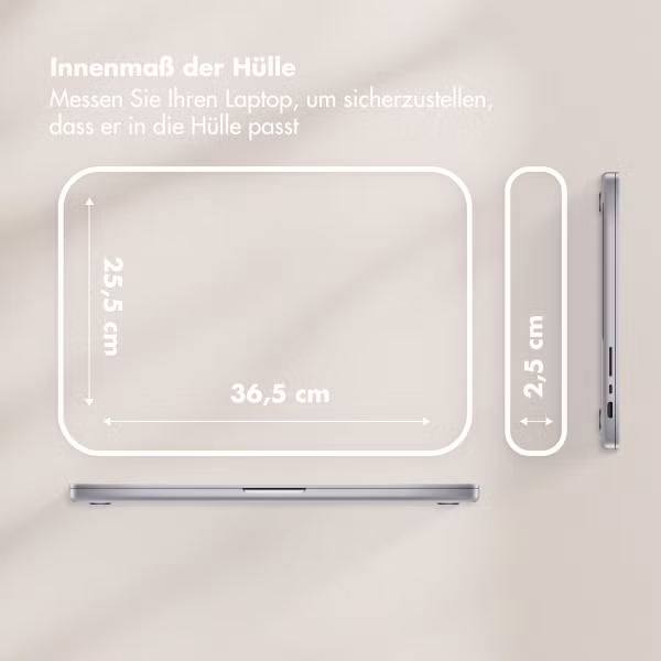 Selencia Teddy Laptop Hülle 15-16 Zoll - Laptop Sleeve - Sand