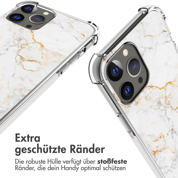 imoshion Design Hülle mit Band für das iPhone 13 Pro Max - White Marble