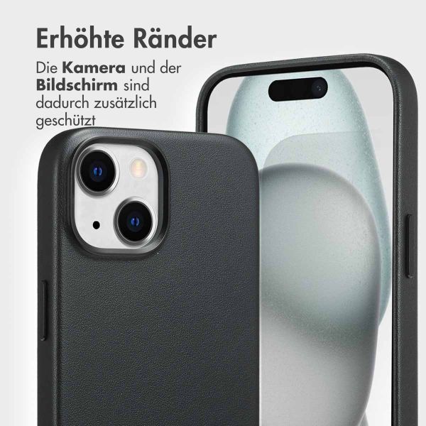 Accezz 2-in-1 Klapphülle aus Leder mit MagSafe für das Apple iPhone 15 - Onyx Black
