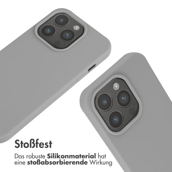 imoshion Silikonhülle mit Band für das iPhone 15 Pro - Hellgrau