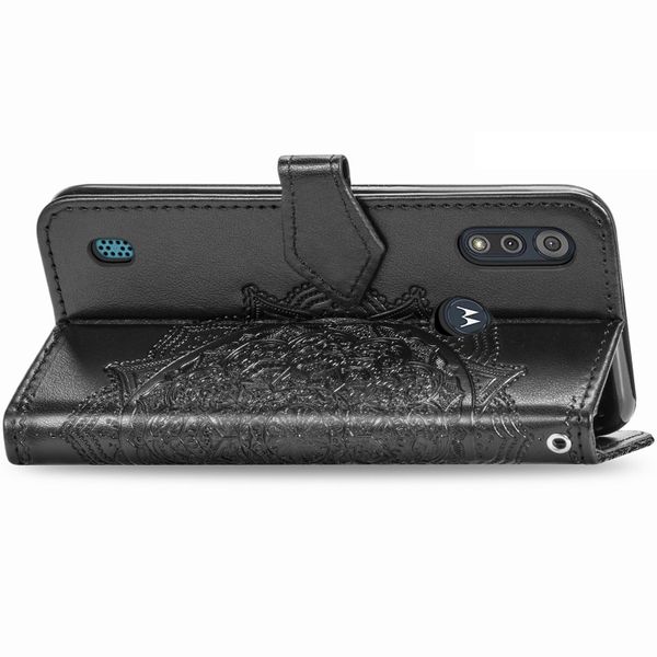 Mandala Klapphülle Motorola Moto E6s - Schwarz