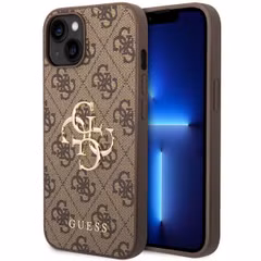 Guess 4G Metal Logo Back Cover für das Apple iPhone 15 - Braun