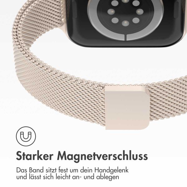 imoshion Mailandisches schlankes Armband für das  Apple Watch Series 1 t/m 9 / SE (38/40/41 mm) | Series 10 / 11 (42 mm) - Starlight