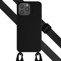Selencia Silikonhülle mit abnehmbarem Band für das Apple iPhone 15 Pro Max - Schwarz