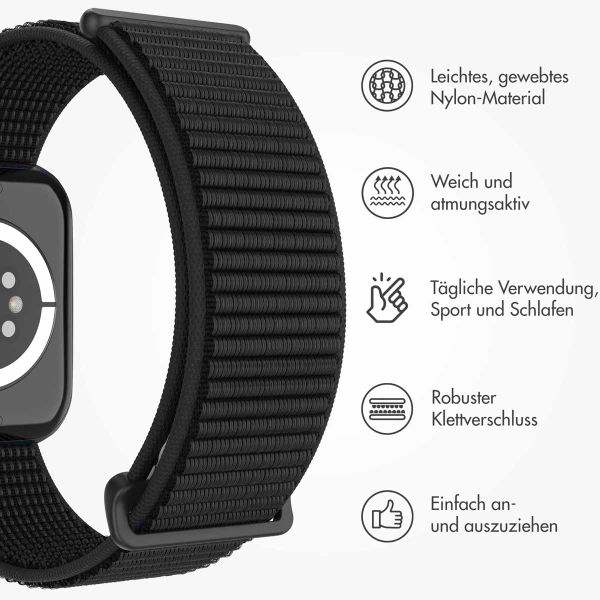 imoshion Nylon-Armband⁺ für die Apple Watch Series 1 bis 9 / SE (38/40/41 mm) | Series 10 (42 mm) - Schwarz