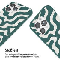 imoshion Silikonhülle design mit Band für das iPhone 14 Pro Max - Petrol Green Groovy