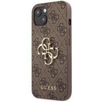 Guess 4G Metal Logo Back Cover für das iPhone 13 - Braun