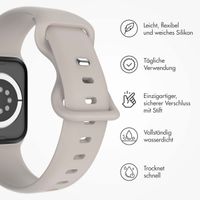imoshion Silikon-Armband⁺ für  Apple Watch Series 1 t/m 9 / SE (38/40/41 mm) | Series 10 / 11 (42 mm) - Größe S/M - Stone