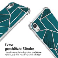 imoshion Design Hülle mit Band Apple iPhone Xr - Petrol Green Graphic